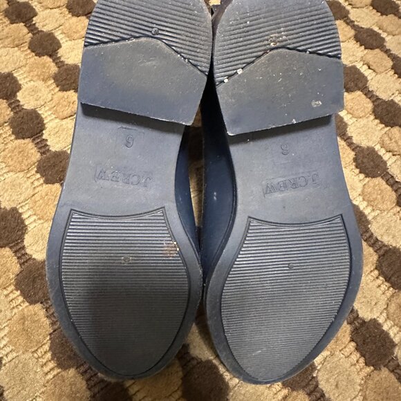 J. Crew Women's Chelsea Rain Boots Blue Rubber Pull On Ankle Top - Picture 10 of 11